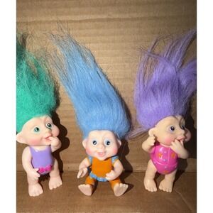 Troll Doll Lot of 3 Applause Baby Figures Vintage 1991 Star‎ Eyes